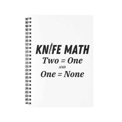 Knife Math shirt 2=1 and 1=0 notebook