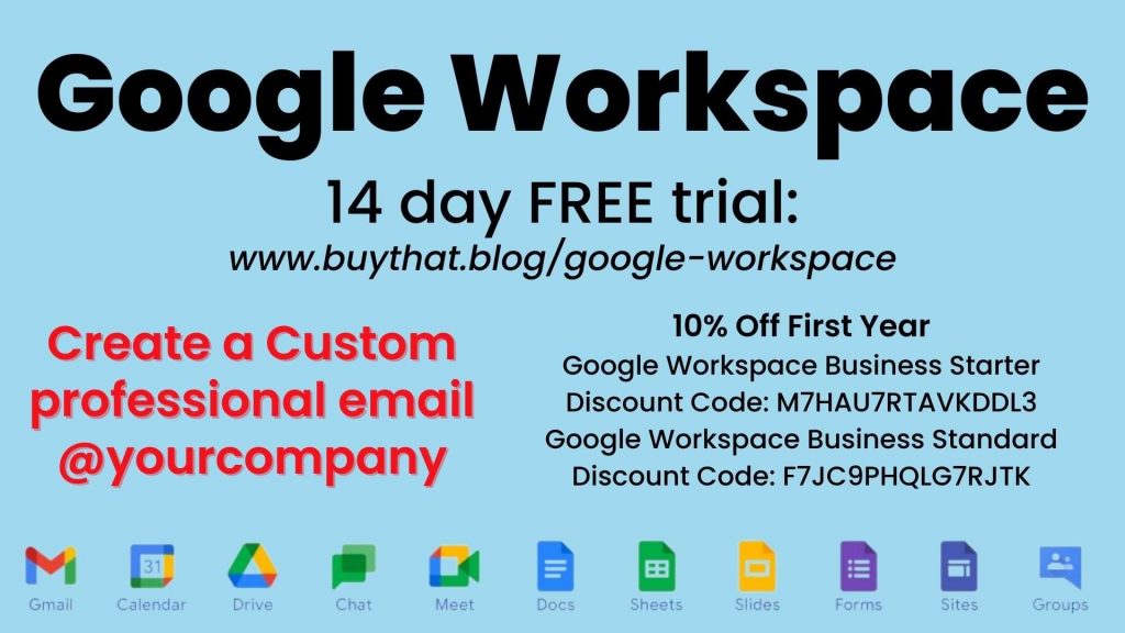 Google Workspace - professional email address for your business. 14 day free trial.
