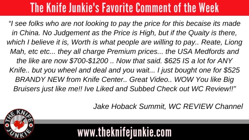 Comment of the Week episode 404 of The Knife Junkie Podcast