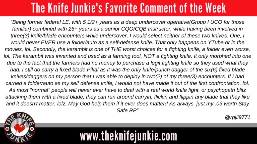 Comment of the Week The Knife Junkie Podcast Episode #435