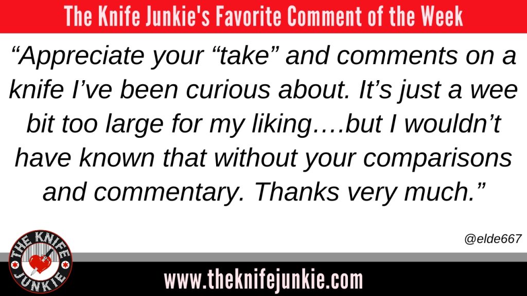 Comment of the week - 10 Cool Folders I Should Carry More Often: The Knife Junkie Podcast (Episode 482)