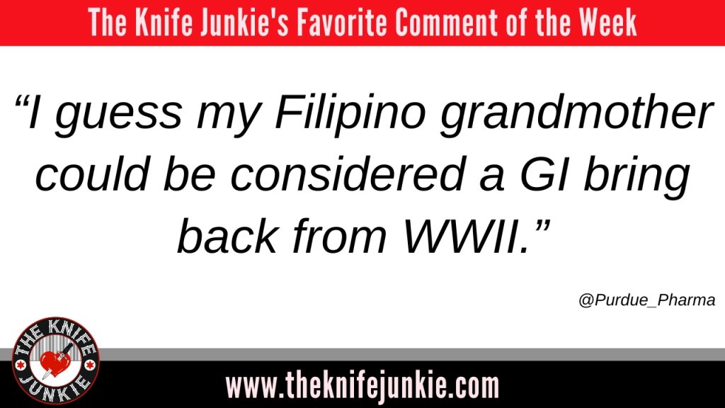 comment of the week Great Movie Assassin Knives: The Knife Junkie Podcast (Episode 533)