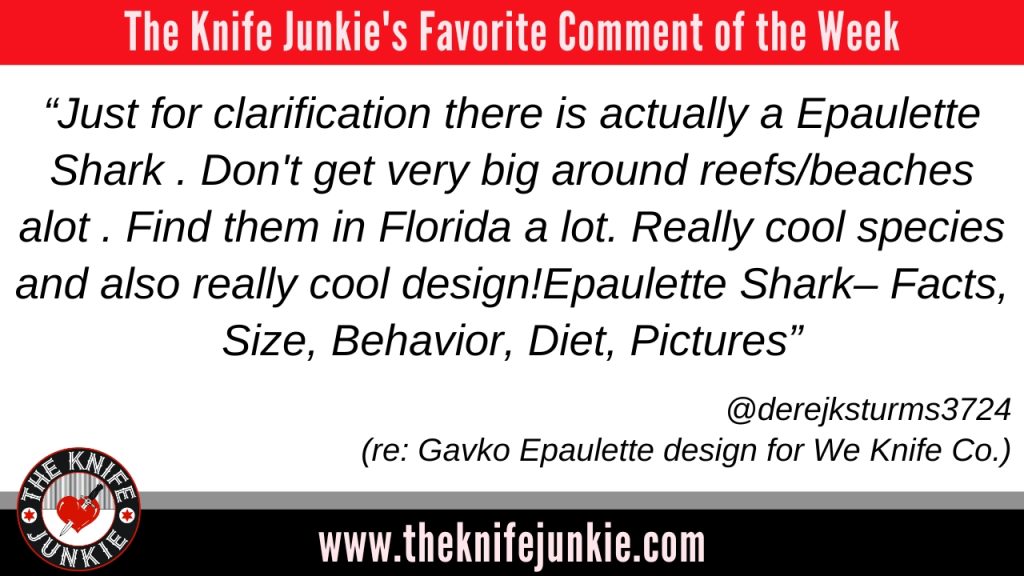 Double Edged Fighting Knives: The Knife Junkie Podcast (Episode 576) comment of the week